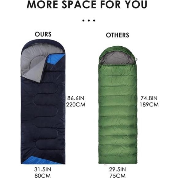 Sleeping Bags for Adults Backpacking Lightweight Waterproof- Cold Weather - Picture 3 of 7